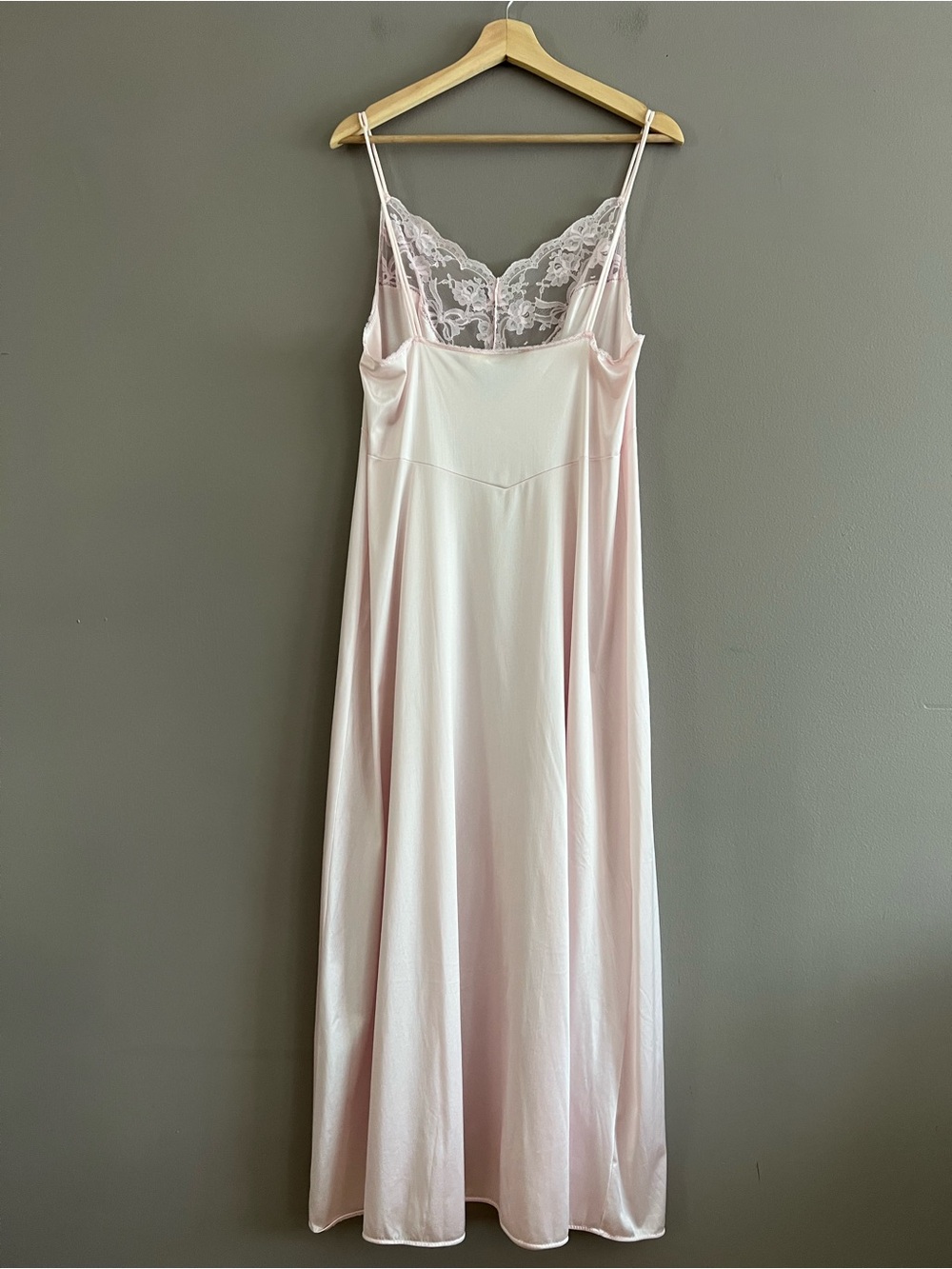 Vtg JC Penny Nightgown Women Large Pink Long Dress Lace Babydoll Coquette USA - Picture 2 of 14